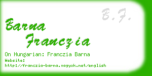 barna franczia business card